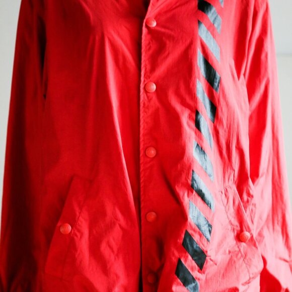 Vintage  90s DKNY Jeans Oversized Red Nylon Jacketb - Picture 4 of 13